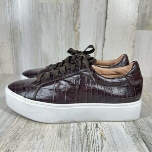 Halogen x Atlantic Pacific Jayde Platform Sneaker faux croc, chocolate brown